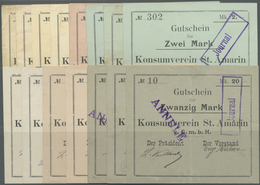 Deutschland - Notgeld - Elsass-Lothringen: St. Amarin, Oberelsass, Konsumverein, 50 Pf. (4), 1, 2 (3 - Autres & Non Classés