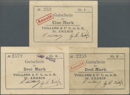 Deutschland - Notgeld - Elsass-Lothringen: St. Amarin, Oberelsass, Vuillard & Cie. GmbH, 1, 3 (2, Rs - Other & Unclassified