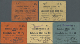 Deutschland - Notgeld - Elsass-Lothringen: Uffholz, Oberelsass, Gemeinde, 50 Pf., 1 Mark, 1914, Orig - Altri & Non Classificati