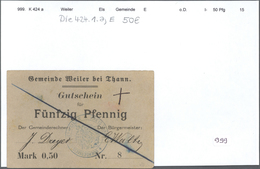 Deutschland - Notgeld - Elsass-Lothringen: Weiler Bei Thann, Oberelsass, Gemeinde, 50 Pf. (5), 1 (2) - Altri & Non Classificati