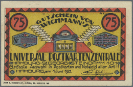 Deutschland - Notgeld - Hamburg: Hamburg, Wichmann's Universal Postkartenzentrale, 75 Pf., 1.6.1921 - [11] Emissioni Locali