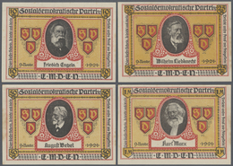 Deutschland - Notgeld - Niedersachsen: Emden, Sozialdemokratische Werbewoche, 10, 25, 50 Pf., 1 Mark - [11] Local Banknote Issues