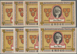 Deutschland - Notgeld - Niedersachsen: Emden, Sozialdemokratische Werbewoche, 10, 25, 50 Pf., 1 Mark - [11] Local Banknote Issues