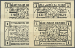 Deutschland - Notgeld - Niedersachsen: Rüstringen, Rüstringer Heimatbund, 4 X 1 Mark, 1921, Jeweils - [11] Local Banknote Issues