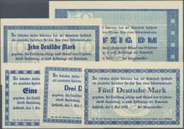 Deutschland - Notgeld - Pfalz: Haßloch, Bürgermeister, 1, 3, 5, 10, 50 DM, 1.5.1953, Zinslose Darleh - [11] Local Banknote Issues