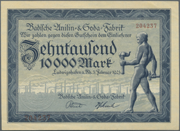 Deutschland - Notgeld - Pfalz: Ludwigshafen, Badische Anilin- Und Soda-Fabrik, 10 000 Mark, 5.2.1923 - [11] Emissions Locales