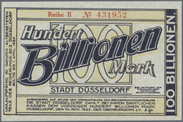 Deutschland - Notgeld - Rheinland: Düsseldorf, Stadt, 100 Billionen Mark, 10.11.1923, Erh. I - [11] Local Banknote Issues