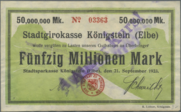 Deutschland - Notgeld - Sachsen: Königstein, Stadtsparkasse, 100 Tsd. Bis 500 Mio. Mark Überdruck, 2 - [11] Local Banknote Issues