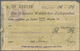 Deutschland - Notgeld - Sachsen: Waldkirchen Im Zschopenthal, Girokasse, 200 Tsd. Mark, Überdruck Au - [11] Lokale Uitgaven