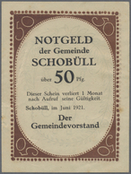 Deutschland - Notgeld - Schleswig-Holstein: Schobüll, Gemeinde, 50 Pf., Juni 1921, Ohne KN, Erh. II- - [11] Local Banknote Issues