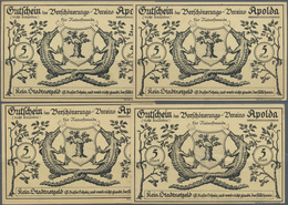 Deutschland - Notgeld - Thüringen: Apolda, Verschönerungsverein, 4 X 5 Mark, O. D., Spendenscheine, - [11] Local Banknote Issues