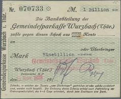 Deutschland - Notgeld - Thüringen: Wurzbach, Gemeindesparkasse, 2 Mal 10T., Müller5096,  100T., 2 Ma - [11] Local Banknote Issues