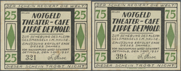 Deutschland - Notgeld - Westfalen: Detmold, Theater-Café, 25, 75 Pf., 1.10.1921, Leicht Stockfleckig - Autres & Non Classés