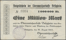 Deutschland - Notgeld - Württemberg: Besigheim, Oberamtssparkasse, 1 Mio. Mark, 18.8.1923, 50 Mrd. M - [11] Lokale Uitgaven