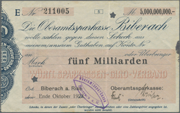 Deutschland - Notgeld - Württemberg: Biberach, Oberamtssparkasse, 5 Mrd. Mark, Ende Oktober 1923, Er - [11] Emissions Locales