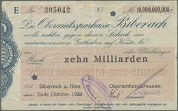 Deutschland - Notgeld - Württemberg: Biberach, Oberamtssparkasse, 10 Mrd. Mark, Ende Oktober 1923, E - [11] Local Banknote Issues