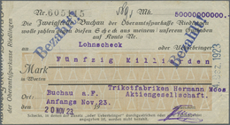 Deutschland - Notgeld - Württemberg: Buchau, Trikotfabrik Hermann Moos, 50 Mio. Mark, 22.9.23, 50 Mr - [11] Lokale Uitgaven