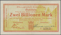 Deutschland - Notgeld - Württemberg: Crailsheim, Stadt, 5, 50, 100, 500 Mio., 5, 50, 100, 500 Mrd., - [11] Local Banknote Issues