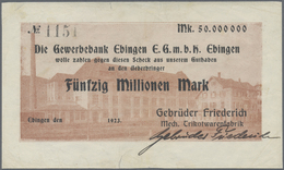 Deutschland - Notgeld - Württemberg: Ebingen, Gebrüder Friederich, 50 Mio. Mark, O. D., Erh. III - [11] Local Banknote Issues