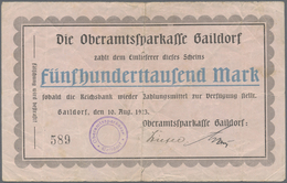 Deutschland - Notgeld - Württemberg: Gaildorf, Oberamtssparkasse, 100, 500 Tsd., 1 Mio. Mark, 10.8.1 - [11] Emissions Locales