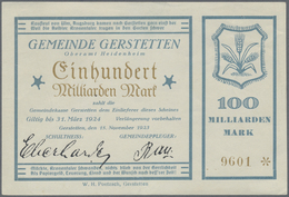 Deutschland - Notgeld - Württemberg: Gerstetten, Gemeinde, 100, 2 X 500 Mrd. (Nullen Unterschiedlich - [11] Lokale Uitgaven