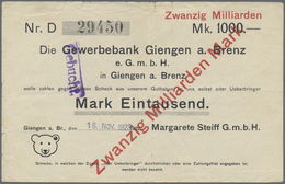 Deutschland - Notgeld - Württemberg: Giengen, Margarethe Steiff GmbH, 2 Mio. Mark, 1.9.1923, 20 Mrd. - [11] Emissions Locales