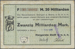 Deutschland - Notgeld - Württemberg: Giengen, Margarethe Steiff GmbH, 20 Mrd. Mark, 3.11.1923, 100 M - [11] Local Banknote Issues