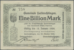 Deutschland - Notgeld - Württemberg: Herbrechtingen, Gemeinde, 20 Mrd. Bis 1 Billion Mark, 26.10.192 - [11] Emissions Locales