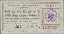 Deutschland - Notgeld - Württemberg: Mergentheim, Amtskörperschaft, 2 X 100 Mrd. Mark, 31.10.1923, U - [11] Emissions Locales