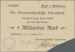 Deutschland - Notgeld - Württemberg: Schorndorf, Oberamtssparkasse, 5 Mrd. Mark, 26.10.1923, Gedruck - [11] Emissioni Locali