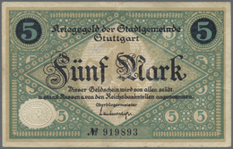 Deutschland - Notgeld - Württemberg: Stuttgart, Stadt, 2 X 5, 20, 50 Mark, O. D. (1918) (Karau 18. 1 - [11] Emissioni Locali