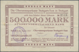 Deutschland - Notgeld - Württemberg: Stuttgart, Oberamtssparkasse, 50 Tsd. Mark, 30.7.1923, 500 Tsd. - [11] Emissions Locales