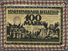 Deutschland - Notgeld Besonderer Art: Bielefeld, Kleines Lot Von 10 Stoffscheinen, Mit Grab. 18c, 21 - Autres & Non Classés