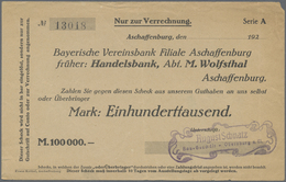 Deutschland - Notgeld - Bayern: Aschaffenburg, Lot Besserer Firmenscheine Mit Wilhelm Arnold 50 Mrd. - [11] Local Banknote Issues