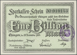 Deutschland - Notgeld - Württemberg: Ehingen, Stadt, 2 X 50 Pf., 1920; 1, 5, 10, 20, 3 X 100 Mrd., 3 - [11] Emissions Locales