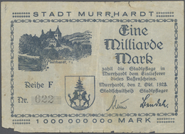 Deutschland - Notgeld - Württemberg: Murrhardt, Stadt, 200 Tsd. Bis 1 Billion Mark, Mit 1 Mrd. Mit F - [11] Emissioni Locali