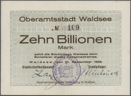 Deutschland - Notgeld - Württemberg: Waldsee, Oberamtsstadt, 2 Mio. Bis 10 Billionen Mark, 26.8.1923 - [11] Local Banknote Issues