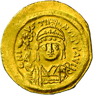 Iustinus II. (565 - 578): Gold-Solidus (567-578 N. Chr.), Konstantinopel; 4,32 G, Sommer 5.2, Sear 3 - Bizantine