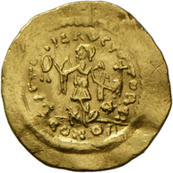 Iustinus II. (565 - 578): AV Tremissis, Constantinopel, 10. Officin. Büste Nach Rechts / Victoria Mi - Bizantine