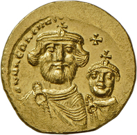 Heraclius (608 - 610 - 641): Heraclius Und Heraclius Constantin 613-641: Gold-Solidus, Constantinope - Andere & Zonder Classificatie