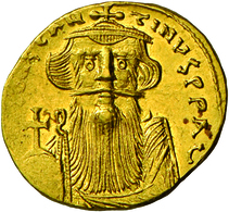 Constans II. (641 - 668): Gold-Solidus (651-654 N. Chr.), Konstantinopel; 4,46 G, Sommer 12.15, Sear - Bizantine