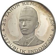 Indonesien: Proof-Set 1970; 200,250,500,750 & 1000 Rupiah; KM#23,24,25,26,27, Mit Zertifikat Und Col - Indonesië