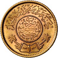 Saudi Arabien - Anlagegold: Lot 2 Goldmünzen: 1 Pound 1950 (AH 1370), KM # 36, Friedberg 1, Stempelg - Arabia Saudita