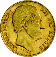 Belgien - Anlagegold: Lot 2 Goldmünzen: Leopold I. 1831 - 1865: 20 Francs 1865 L WIENER, KM # 23, Fr - Andere & Zonder Classificatie