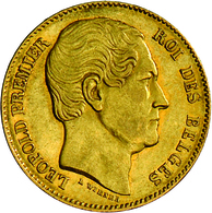 Belgien - Anlagegold: Lot 2 Goldmünzen: Leopold I. 1831 - 1865: 20 Francs 1865 L WIENER, KM # 23, Fr - Autres & Non Classés