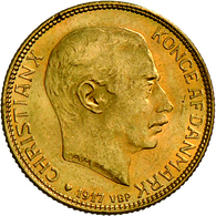 Dänemark - Anlagegold: Christian X. 1912-1947: Lot 2 Goldmünzen: 10 Kronen 1913, KM # 816, Friedberg - Denemarken