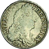 Frankreich: Louis XIV. 1643-1715: Ecu 1691 A, Paris; 26,88 G, Gadoury 150, Henkelspur, Gereinigt, Kl - Altri & Non Classificati