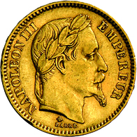 Frankreich - Anlagegold: Napoleon III 1852-1870: Lot 2 Goldmünzen: 10 Francs 1863 A, KM # 800.1, Fri - Other & Unclassified