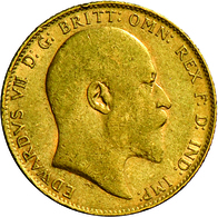 Großbritannien - Anlagegold: Edward VII 1901-1911: Lot 2 Goldmünzen: ½ Sovereign 1910, KM # 804, Fri - Andere & Zonder Classificatie