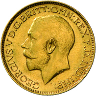 Großbritannien - Anlagegold: Georg V. 1910-1936: Lot 2 Goldmünzen: Sovereign 1915 + 1916, KM# 820, F - Andere & Zonder Classificatie